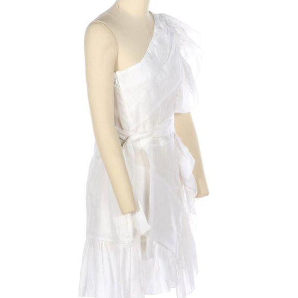 Isabel Marant Étoile One-Shoulder Ruffle Dress in Linen - Picture 2 of 3